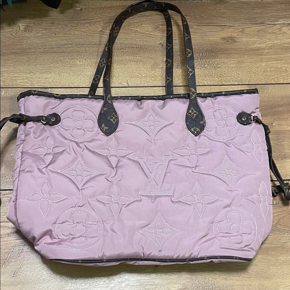 Luxury Pink Tote Bag with Monogram Handles